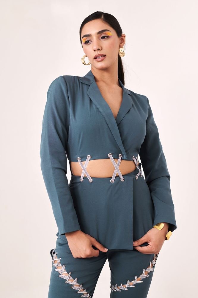 Blue Cut-Out Co-Ord Set photo 3