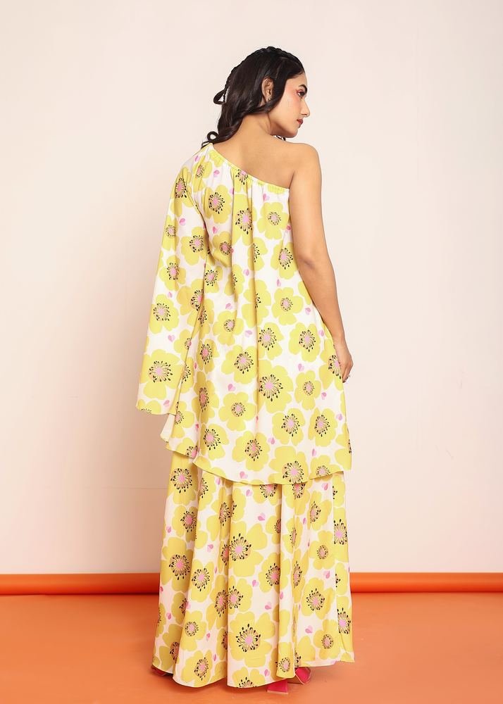 Printed umbrella -cut top with side slited skirt photo 5