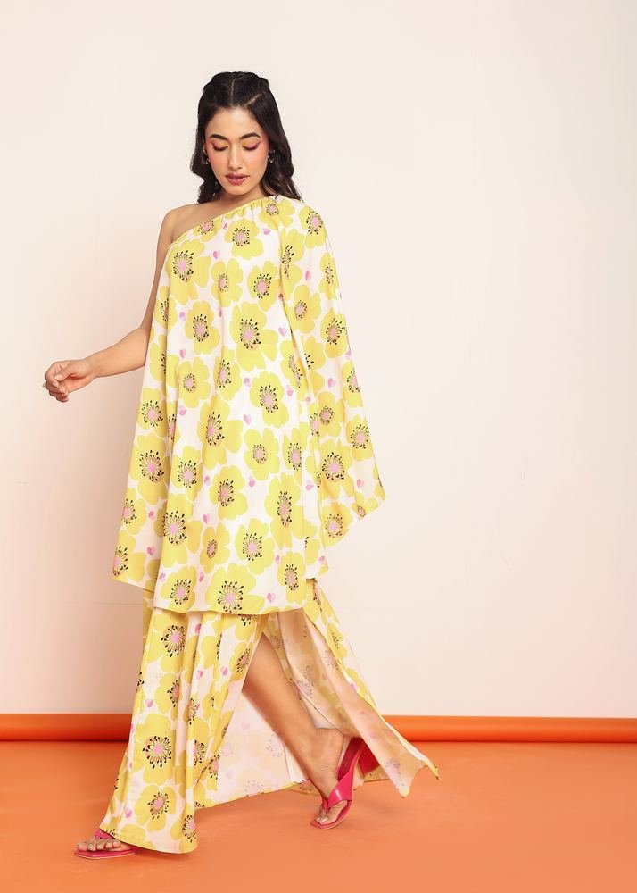 Printed umbrella -cut top with side slited skirt photo 3