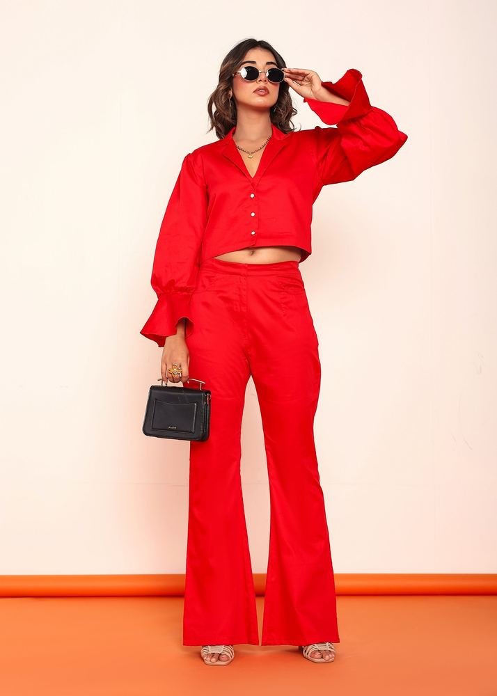 Hot red bootcut pant photo 5