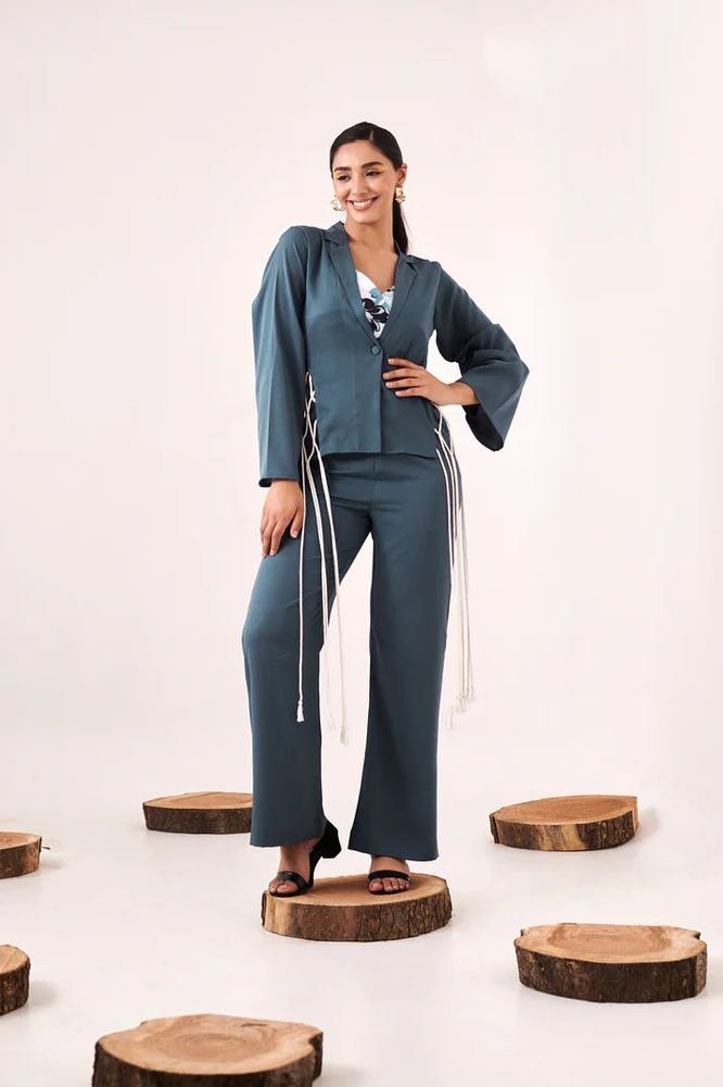 Litchen blue wide leg pant photo 4