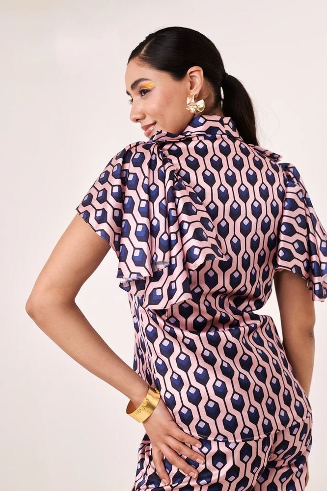 Printed geometric blazer shirt photo 2