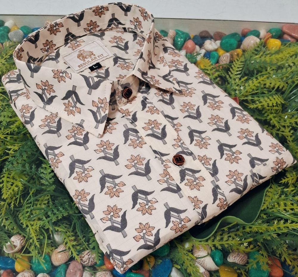 Elegant Block Printed Pure Cotton Shirt
