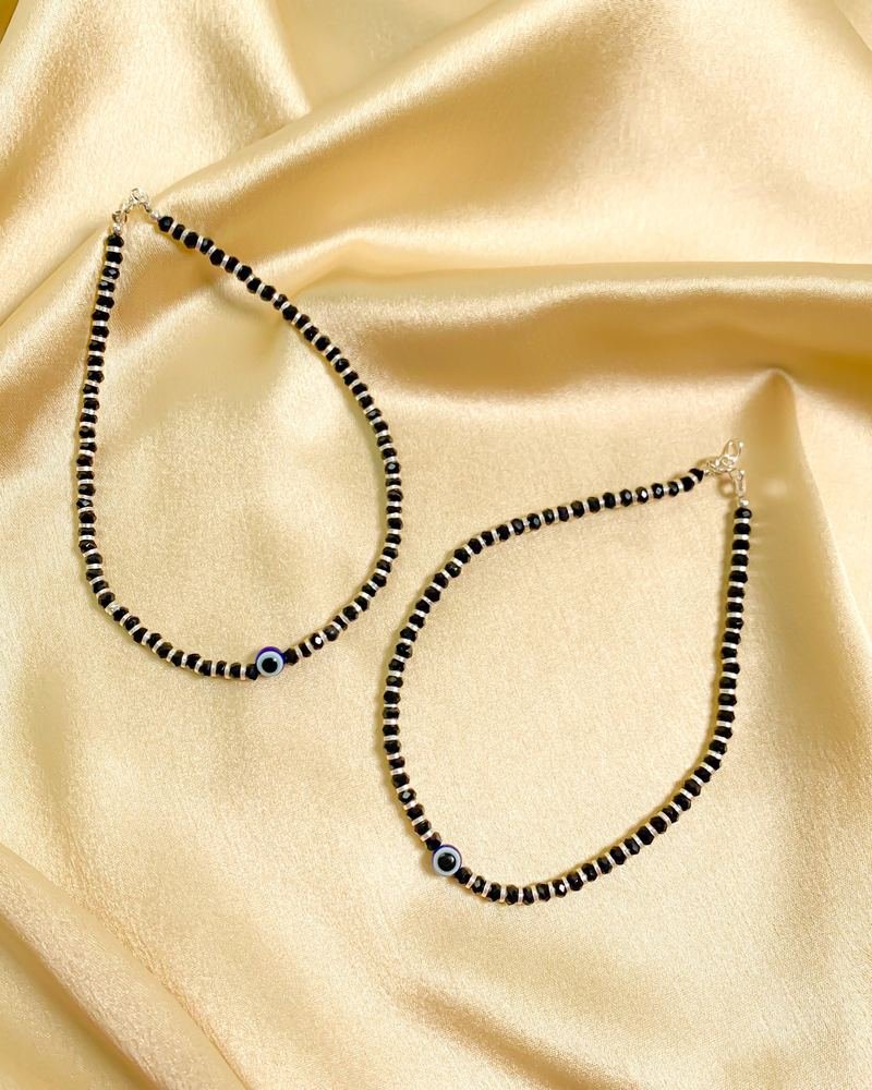Silver Forever Beaded Anklet